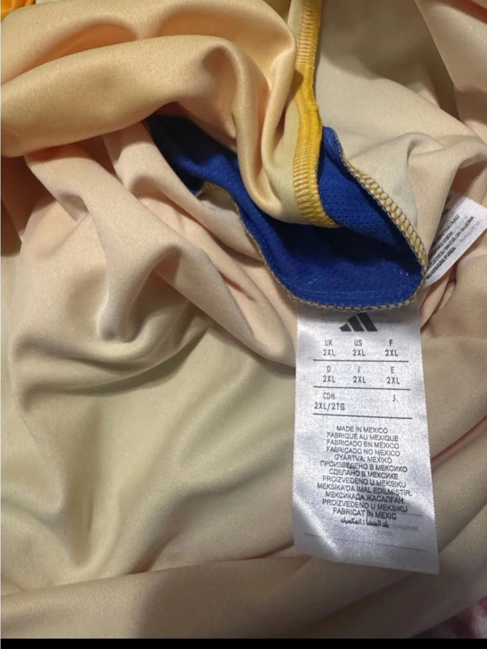 adidas Men’s Monterrey U Soccer Jersey in Yellow and Blue